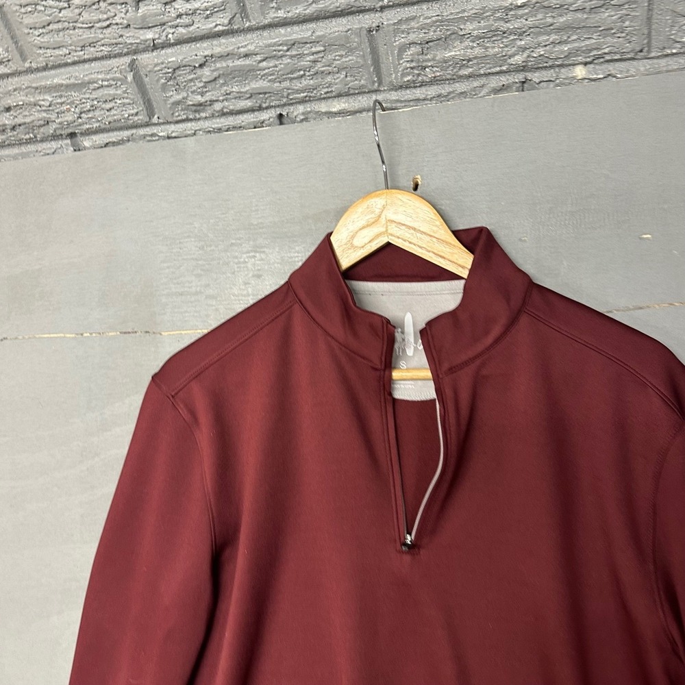 Johnnie-O Burgundy Quarter Zip Long Sleeve Pullover Sweatshirt Men's Size S